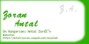 zoran antal business card